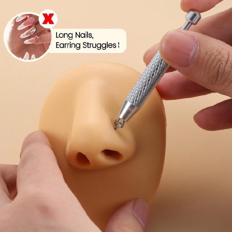 Edelstahl Piercing Kugelgreifer und Einführwerkzeug Set Piercing Zubehör Geeignet für Schmuckwechsel