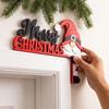 Gnome Door Frame Decoration Christmas Wooden Corner Decor, Festive Gnome/Gingerbread House/Letter Sign, No Holiday Ornament Drill Topper for