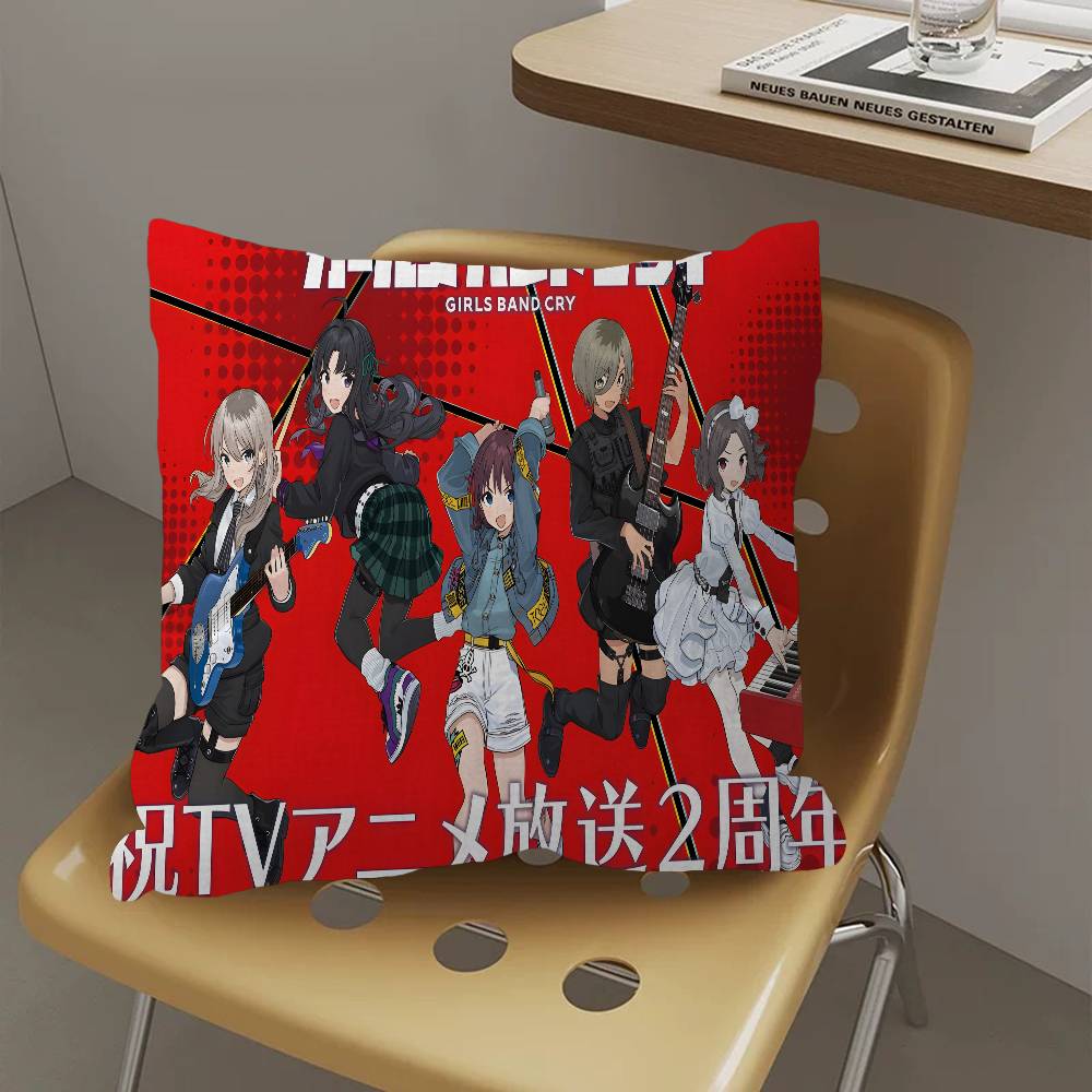 Anime GGirls Cool Band Cry Pillow Gift Home Office Decoration Pillow Bedroom Sofa Car Cushion CoverPillow Case