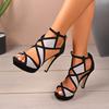 Fashion 2024 Summer Trend Women Designer Outdoor Comfortable Sandals Hollow Thin Heels Sexy Elegant High Heels Sandals Shoes for Women