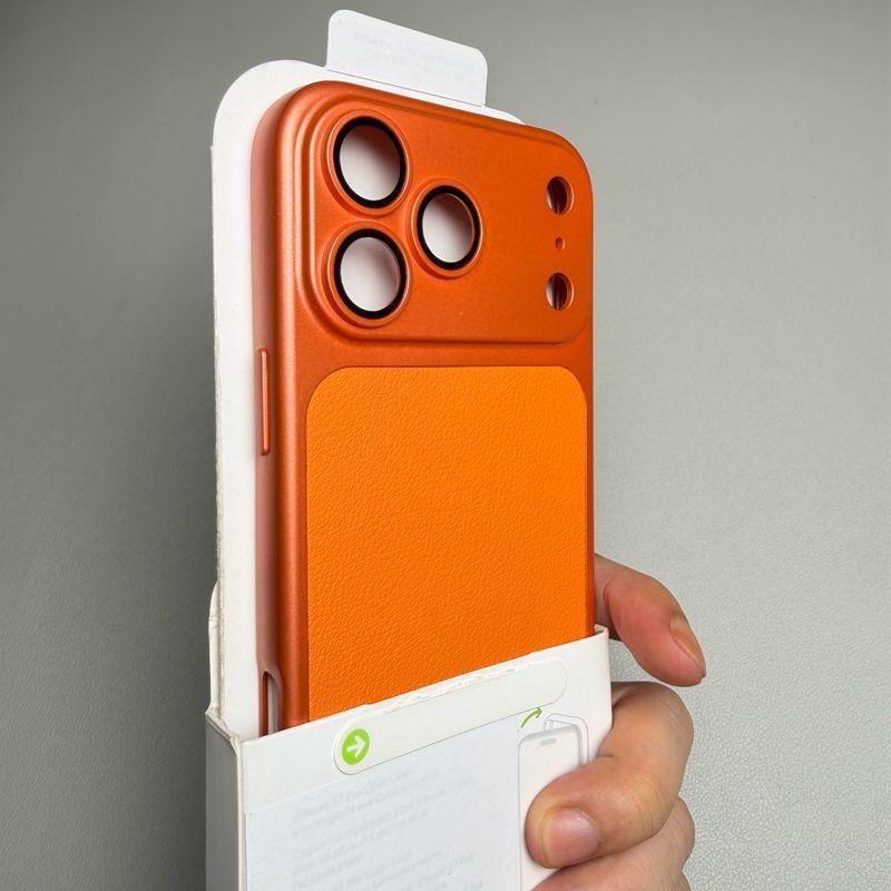 Чехол для iPhone 18 Pro Max Чехол для iPhone 17 Pro Чехол из воздушной кожи для iPhone 16 15 14 13 12 11 18 17 Защитная матовая кожаная задняя крышка iPhone 14 Pro Max orange