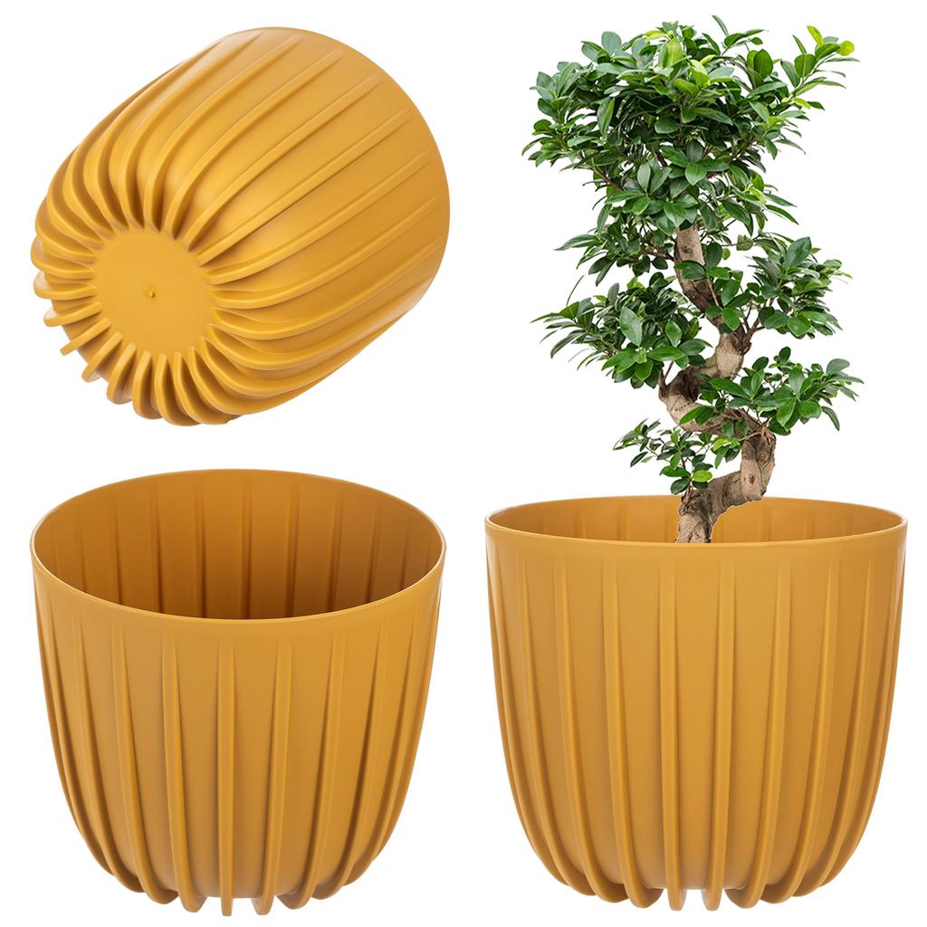 KADAX Blumentopf Übertopf Pflanzgefäß 12,5cm Rund Kunststoff Pflanzenständer Schwarz