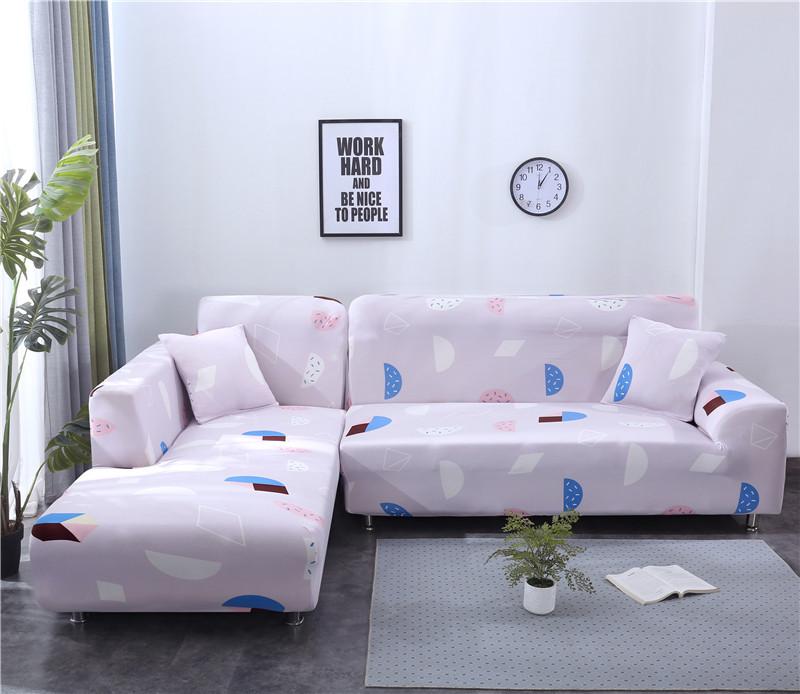 Geometrické rohové potahy na pohovku do obývacího pokoje Elastické potahy z spandexu Potah na pohovku Natahovací ručník na pohovku Tvar L Potřeba Koupit 2 kusy