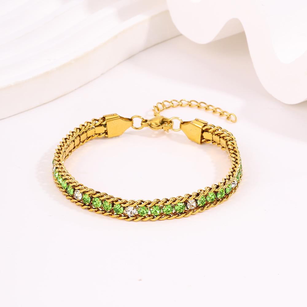 Titanium Steel High-end Sense, Multi-color Light Luxury Zircon Does Not Fade, High-value Color Diamond-encrusted for Girls
