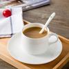 Pure White Bone China Coffee Cup & Saucer Set