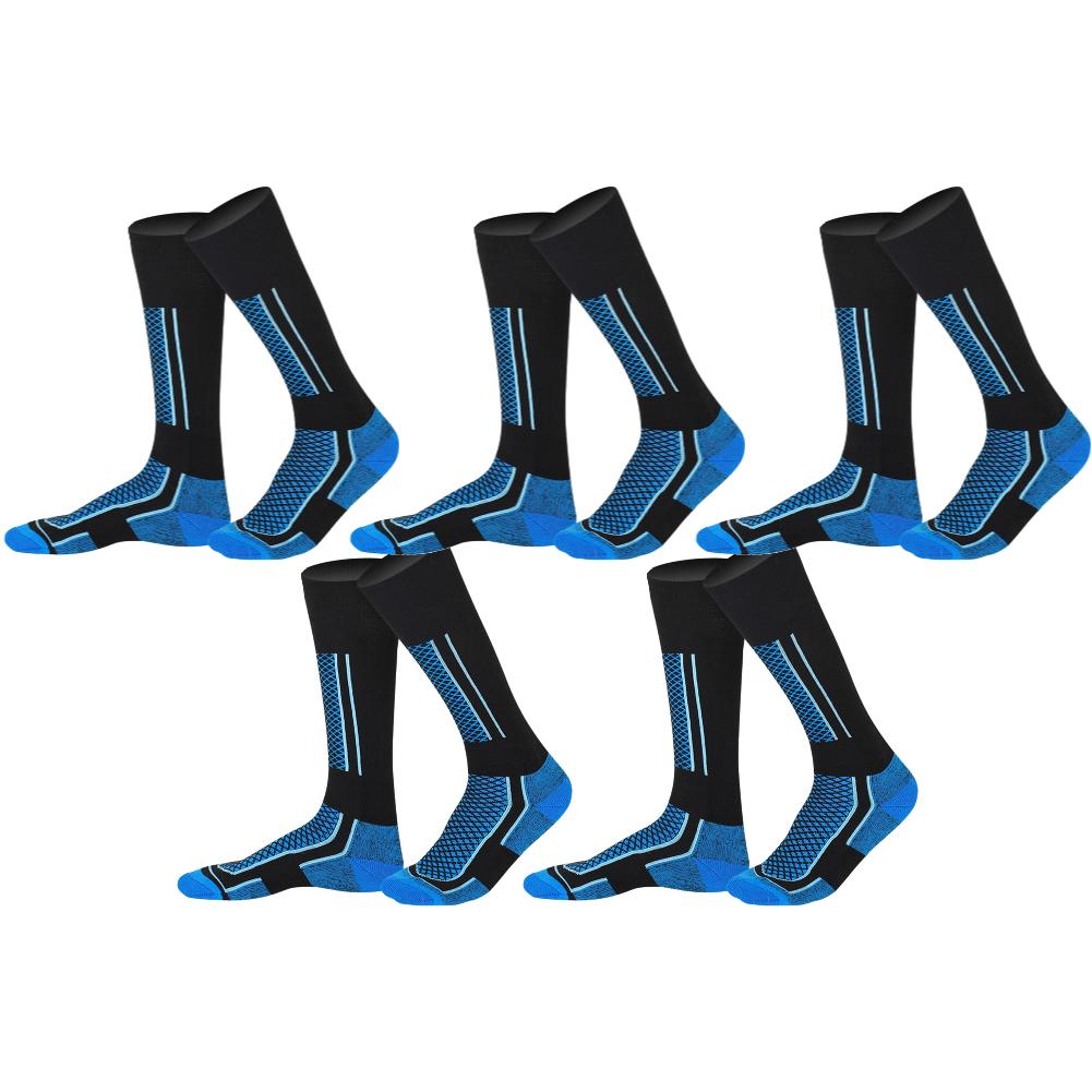 1-5Pairs Winter Warm Ski Socks Anti-slip Thickened Breathable Compression Snowboard Socks Thermal Knee High Hiking Skiing Socks