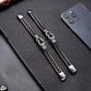 2026 High Quality Infinity Knot Leather Wristband Bracelet Pulsera Stainless Steel Magnetic Clasp Braided Leather Bracelet