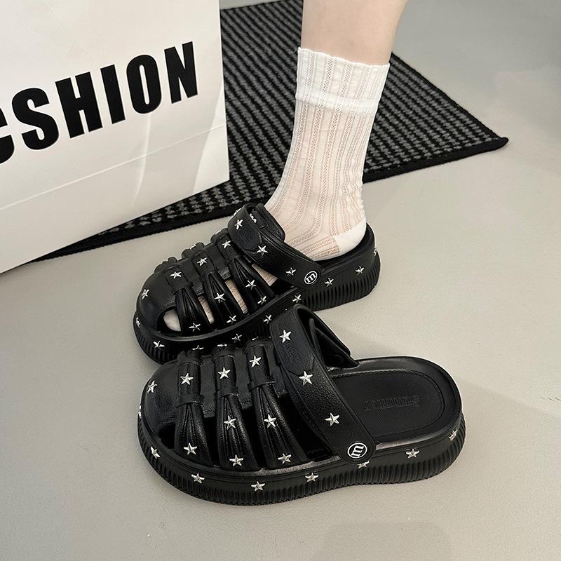 Women's fashionable and versatile high-quality sandals slippers -New package head breathable outdoor wear-resistant non-slip anti-odor type