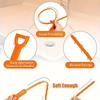 5-Pack Barbed Design Plastic Drain Clog Remover, Semicircle Handle Hair Catcher for Shower, Kitchen Sink, Bathtub, Bathroom Pipes Cleaning Tool