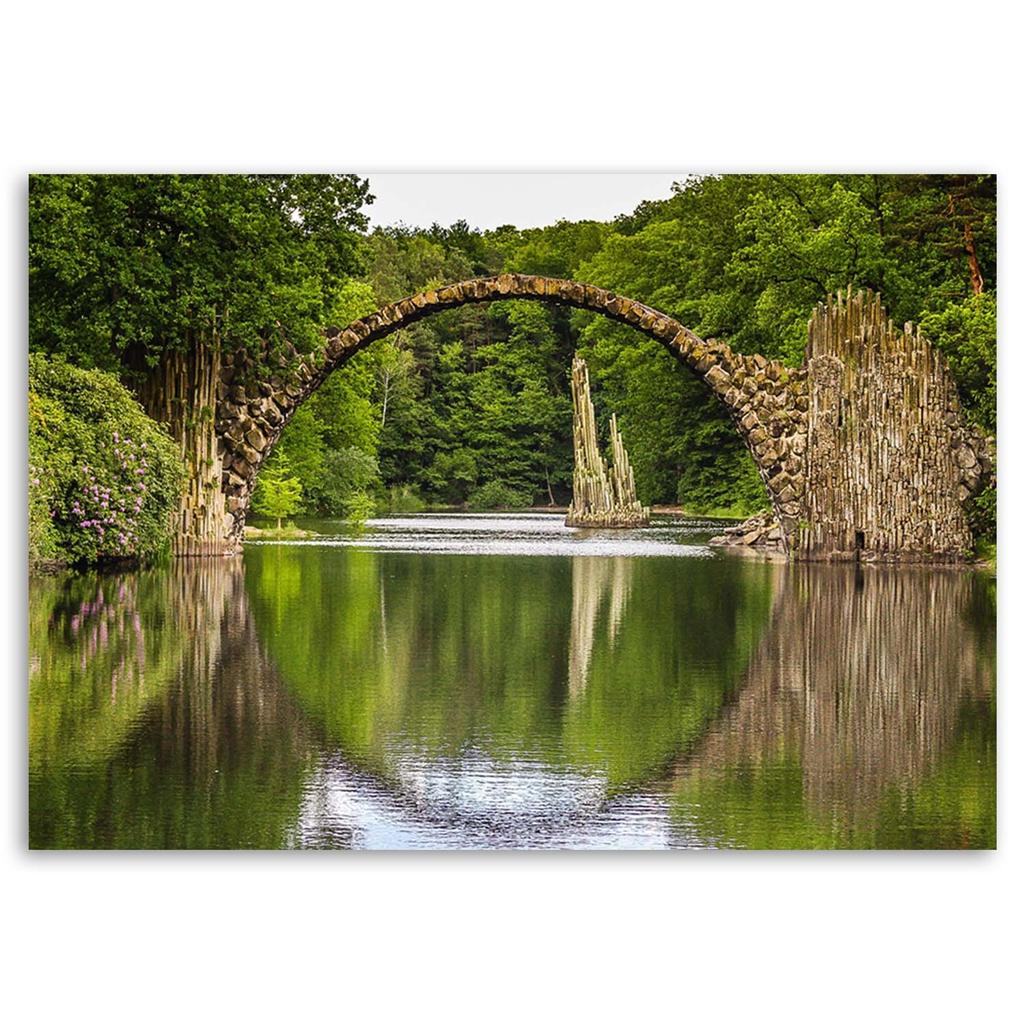 Stampa su tela, Il ponte ad arco sul lago