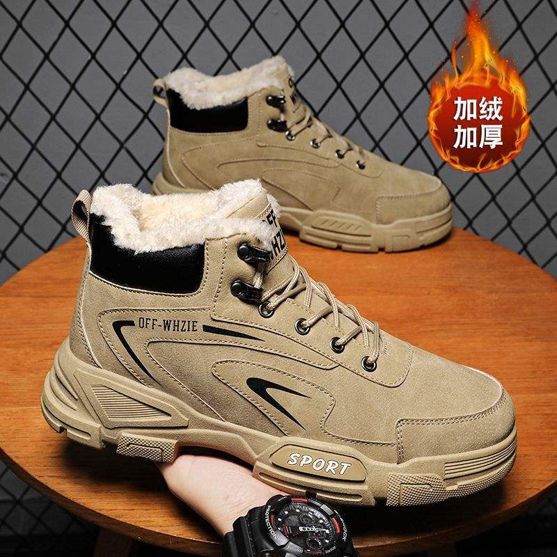 Winter Snow Boots Men's Velvet Thickened Warm Martin Boots Short Boots Northeast Waterproof High-top British Northeast Cotton Shoes