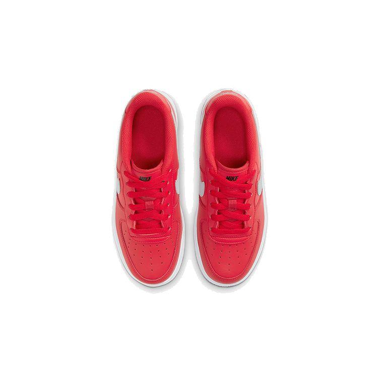 Nike Air Force 1 Low GS University Red Barnesneakers Svart Hvit Lys-Røyk-Grå DJ4617-600
