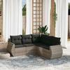 VidaXL Garden Lounge Set with Cushions 5 Pcs, Sofas with Backrest, Furniture Set, Patio Terrace Furniture, Grey 3221351