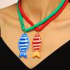 Color Printed Beaded Necklace Ocean Style Trendy Jewelry