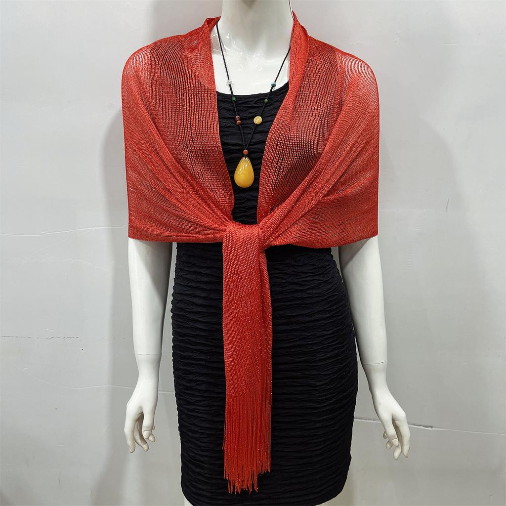 Rayon Scarf, Gold And Silver Silk Flat Scarf, Thin Shawl, Bag Head Scarf, Polyester Scarf, Multi-Color.