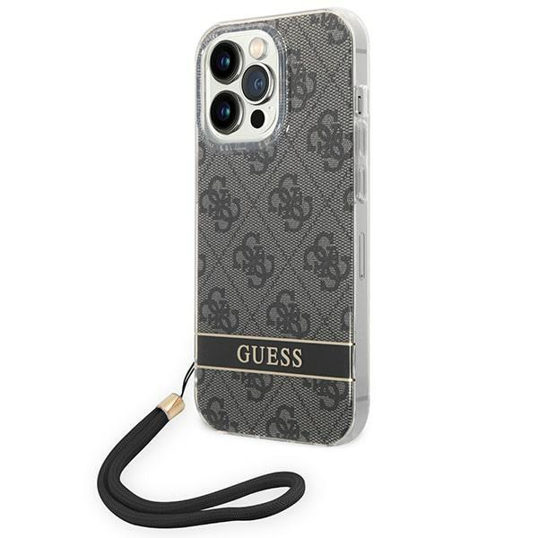 Guess Guohcp14Lh4Stk Iphone 14 Pro 6,1 Czarny/Black Hardcase 4G Print Strap