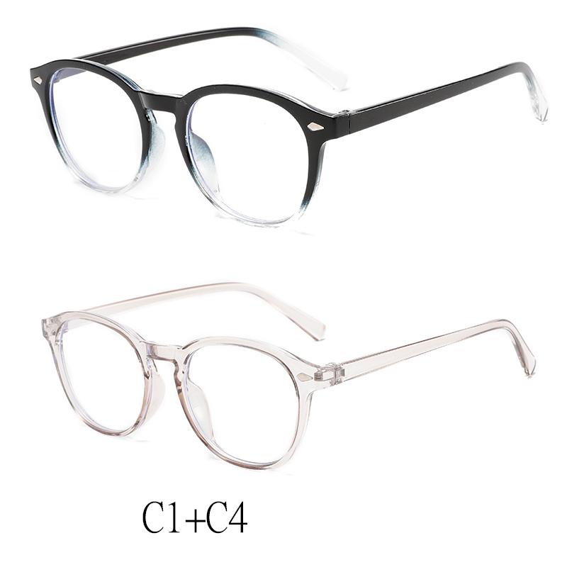 2Pcs Unisex Square Plastic Frame Trendy Anti-Blue Light Clear Glasses For Back To School Clothing Accessories.