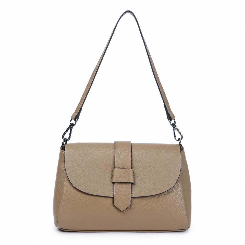 Genuine Leather Crossbody Bag for Women 2026 Lightweight Square Shoulder Bag Top Layer Cowhide Soft Underarm Bag for Mom