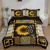Sunflower Floral Fashion Country Style Duvet Cover Set Digital Print Home Decor Comforter Set Queen Size with Pillowcases
