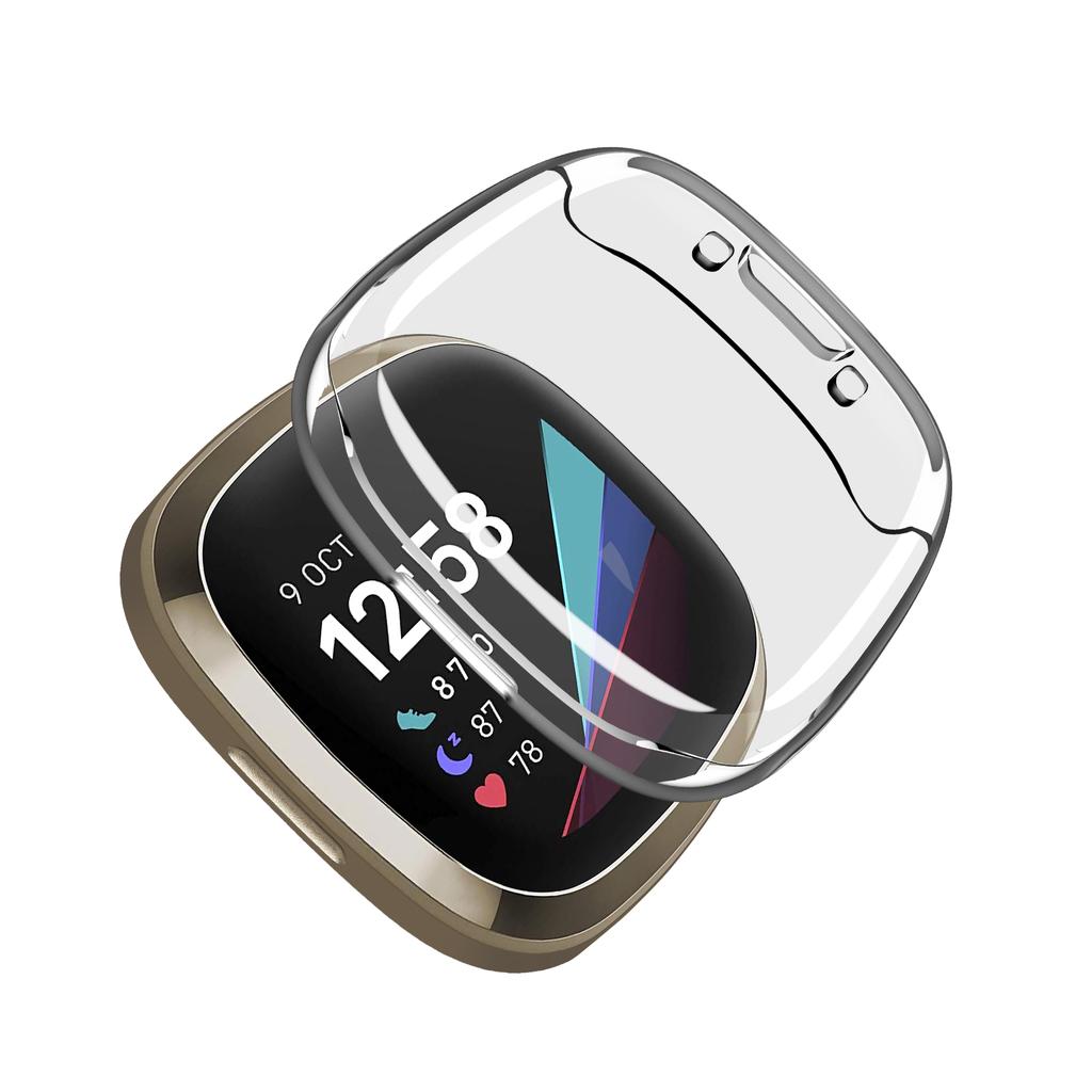 Screen Protector For Fitbit Sense 2 Case Full Soft TPU Plated Bumper Protective Cover Fitbit Versa 4/Sense 2 case Accessories