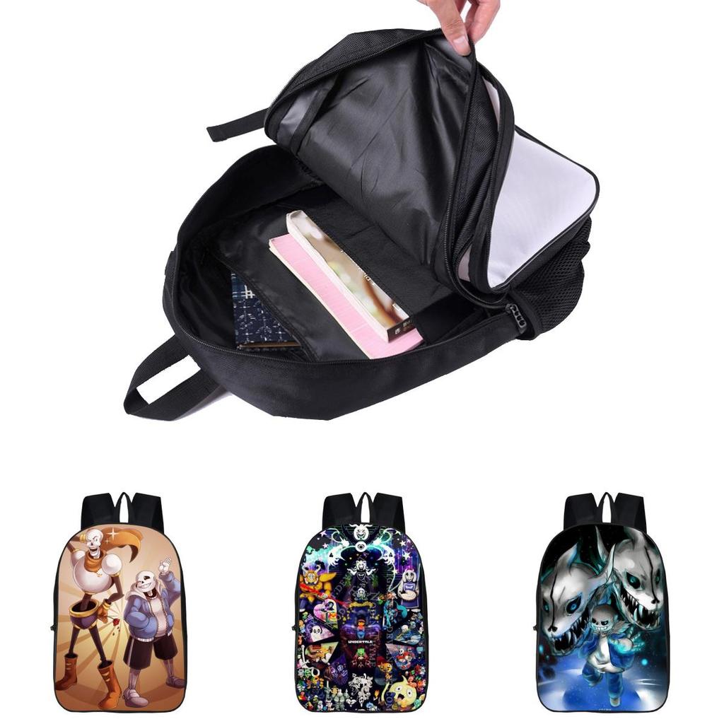 Durable 17-inch Undertale Sans Backpack For Kids With Adjustable Straps And Stylish Design