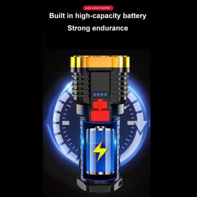 Flashlight USB Recharge 5 LED Light Outdoor Portable Lamp Waterproof Rechargeable Torches