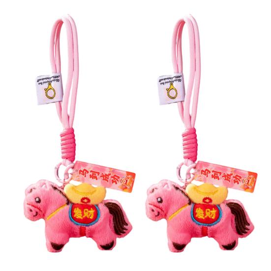 1/2Pcs Bag Pendant 2026 Chinese New Year Hanging Horse Ornament Good Luck Symbol Keychain Charm Holiday Horse Plush Toy