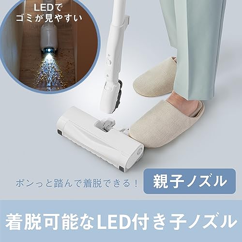 Panasonic Vacuum Cleaner, Paper Pack Type, Lightweight, Tangle-Free Brush, Antibacterial, Clean Sensor, Equipped with Parent and Child Nozzles, White