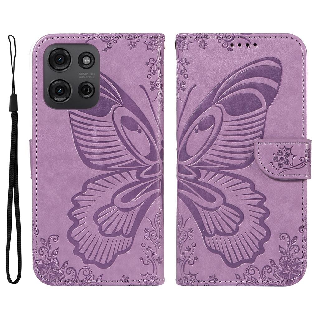For Motorola Moto G75 5G Case Butterfly Pattern Leather Wallet Flip Phone Cover
