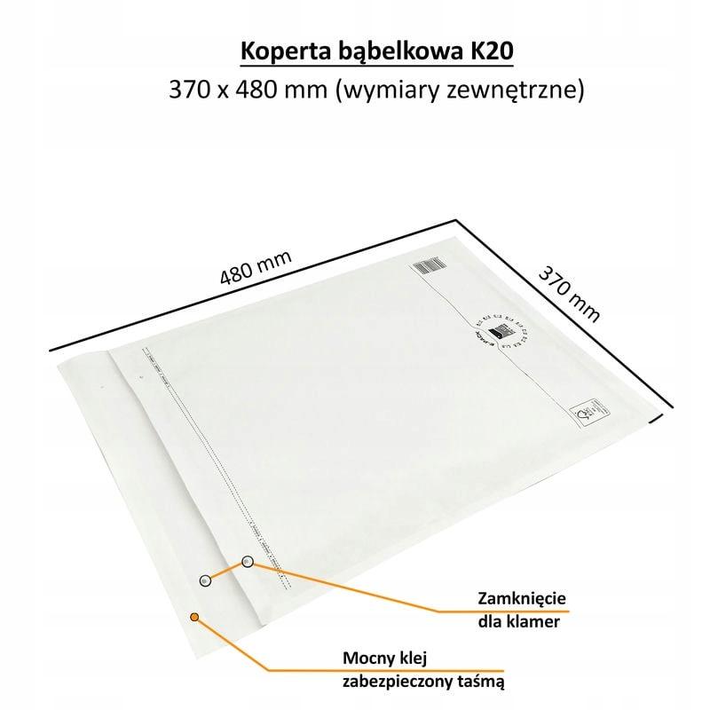 Bubble envelope K20 WHITE E-PACK x50pcs