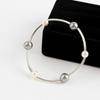 Silver bracelet, simple, clingy, subtle guest look, pearl charm, silver ball