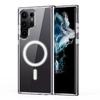 Оригинальный магнитный чехол для Samsung Galaxy S24 Ultra S23FE S22 Plus S21 A15 A35 A55 Беспроводная зарядка Magsafe Прозрачная крышка