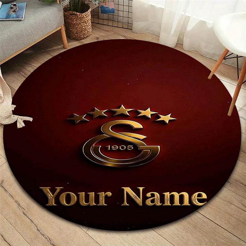 Galatasaray S Custom Name Round Area Rug,Carpet Rug for Living Room Bedroom Sofa Playroom Decor,Non-slip Floor Mat