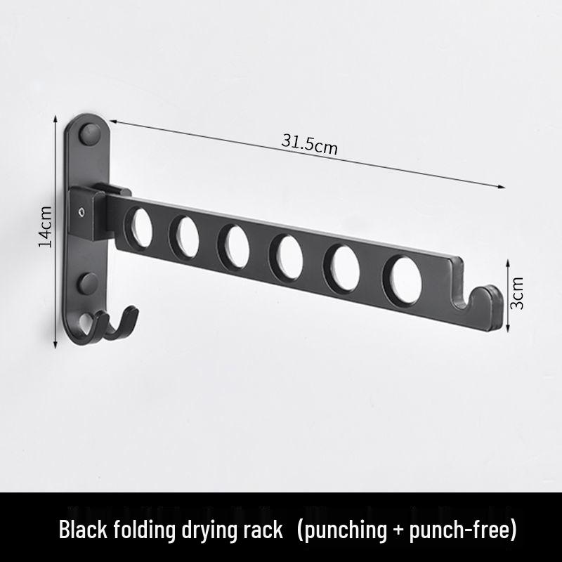 Складная алюминиевая вешалка для одежды без сверления - Выдвижная, невидимая сушилка для балкона/ванной/общежития.
