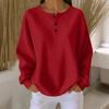 Women's Casual Shirts Long Sleeve Tops Button Up V Neck Loose Knit Fall Favorites For Women