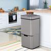 Kitchen Waste Bin, 72 L, Motion Sensor, 3 Compartments, 42 x 30 x 81 cm, Grey