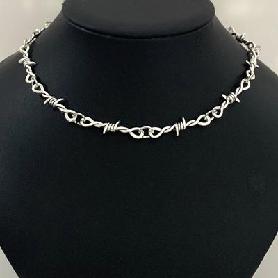 Malý Drátěný Trnitý Choker Náhrdelník Dámský Hip-hop Gotický Punkový Styl Ostnatý Drát Malé Trny Řetízkový Choker Dárky
