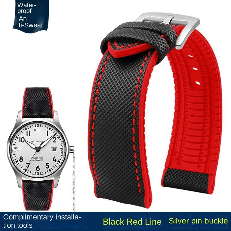 

20мм 22мм 23мм 24мм Нейлоновий з гумовою основою Водонепроникний Ремінець для годинника для Longines IWC Pilot Mark 18 Seiko Omega Series Ремінець 19mm