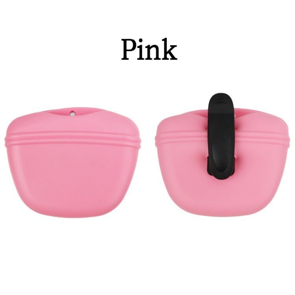 

Силиконовый мешочек для лакомств для щенков, портативные кормушки для собак, товары для питомцев, сумка для хранения еды и поощрений, собака розовый