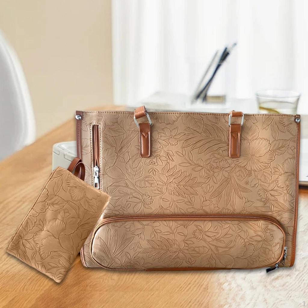 Arbeidslaptop-totebag med isolert matboks Datamaskin PU-skinn Boksvesker