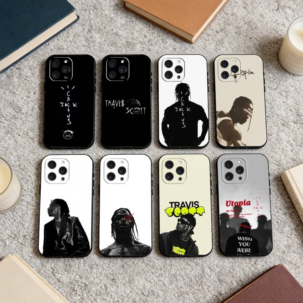 Etui Na Telefon Travis S-Scott Dla iPhone 16,15,14,13,12,17,Pro Max,Plus Silikonowe Czarne Etui