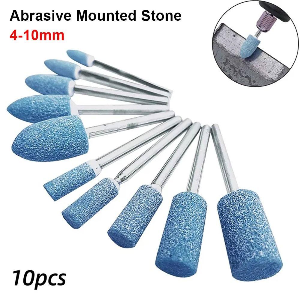 10Pcs Blue Grinding Stone Wheel Abrasive Mounted Stone Electric Drill Power Tools Accessories
