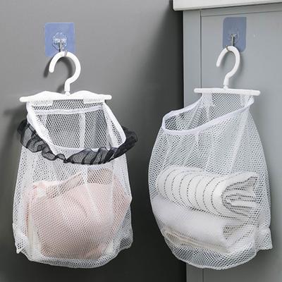 Clothes Mesh Bag Large Capacity Wall-Mounted Polyester Dirty Clothes Toys Basket Underwear Storage Net Bag Home Supplies