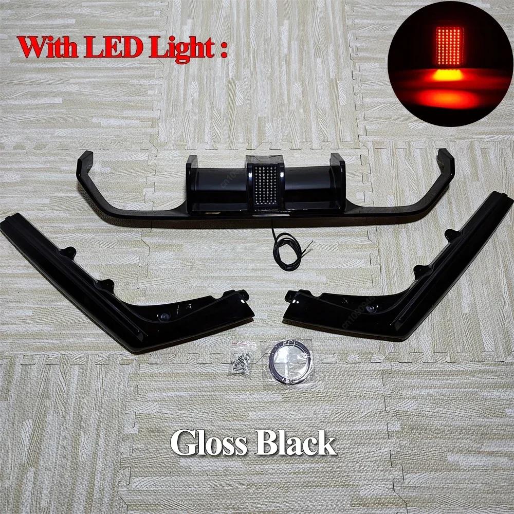 V Style Car Rear Bumper Lip Diffuser Spoiler Splitter With Led Light For BMW M3 F80 M4 F82 F83 2014-2020 Black Bodykits Tuning