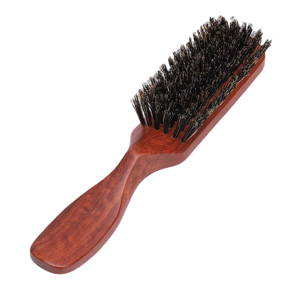 Men Beard Hair Brush Wooden Handle Ergonomic Grip Beard Grooming Brush for All Hair Types D0063