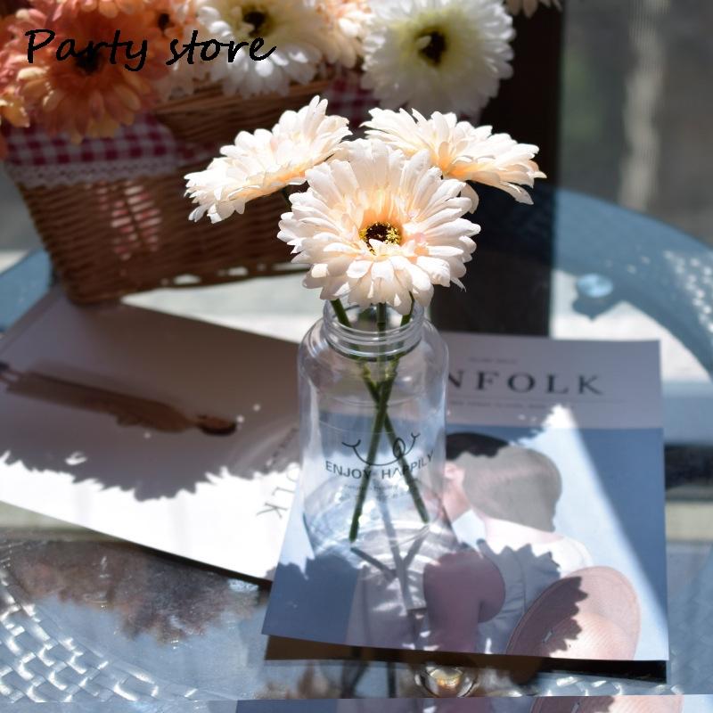 

Искусственные шелковые цветы герберы Свадебное украшение дома Искусственная ромашка хризантема Вечеринка Украшение дома 3 шт. 6 шт. Партия 23 см 1pc шампанского