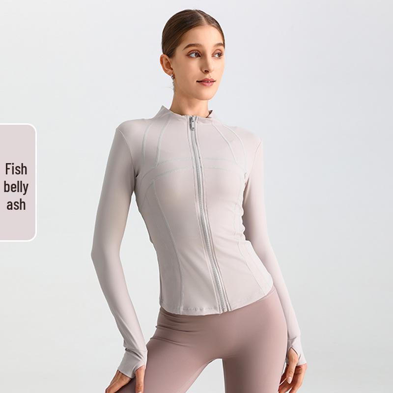 

Lulu2025 Women s Autumn/Winter Slim Fit High-Elastic Stand-Up Collar Sports Jacket L