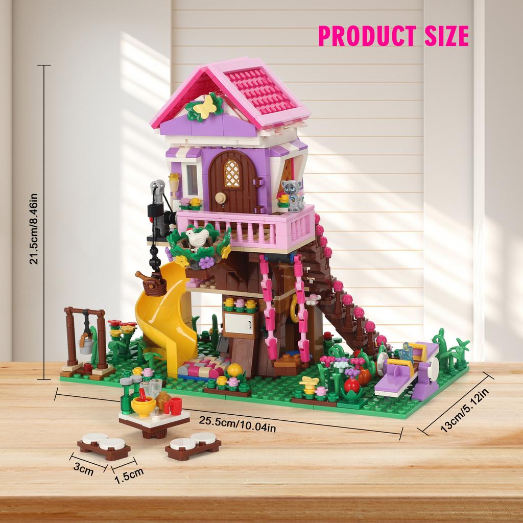 Creative Friends Friendship House Building Blocks Summer Treehouse Camping Model Toy Christmas birthday gifts for Kids