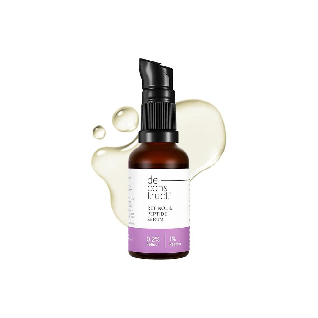 Deconstruct 0.2% Retinol Face Serum With 1% Peptide | Beginner Friendly | Anti Aging, Night Face Serum To Reduce Fine Lines & Wrinkles | For Men &