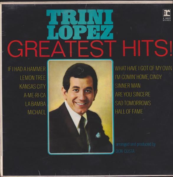 

LP Record TRINI LOPEZ - Greatest Hits! K44037 Reprise Records UK Rock Used